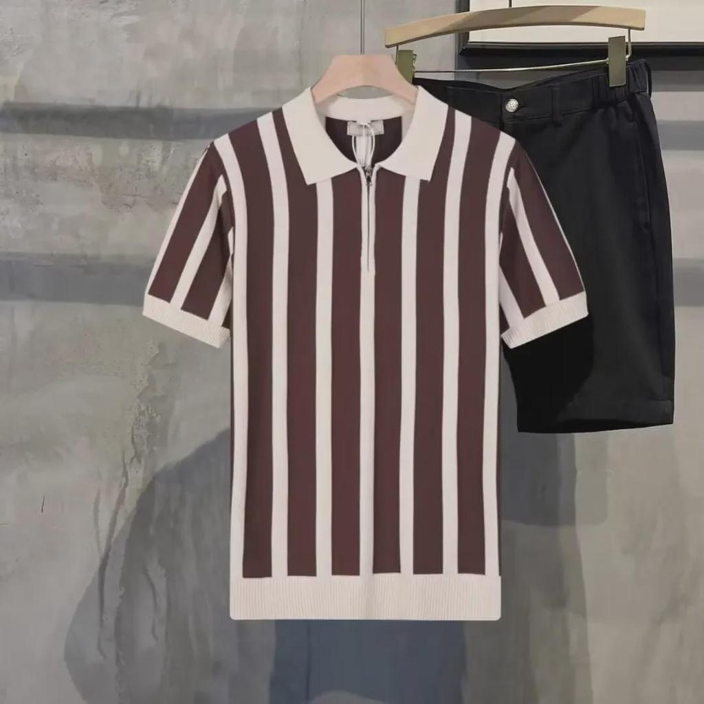 Pánské letní polo tričko slim fit - Krátký rukáv, ležérní pletená móda