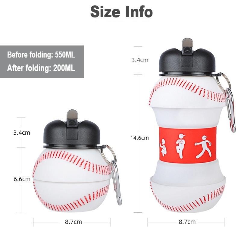 Silicone Foldable Water Bottle Portable Leakproof Cup for Outdoor Sports Travel School Use 350ml 550ml Available