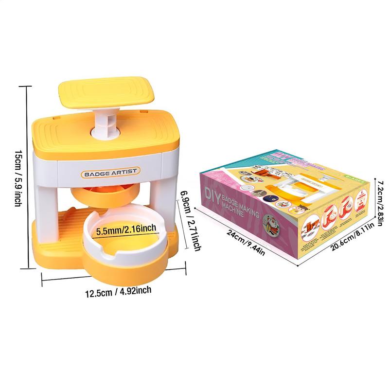 Button Maker Badge Machine  DIY Button Badge Pin Presser With 48 Badges Fun Educational Craft Kit Card Press Making Supplies