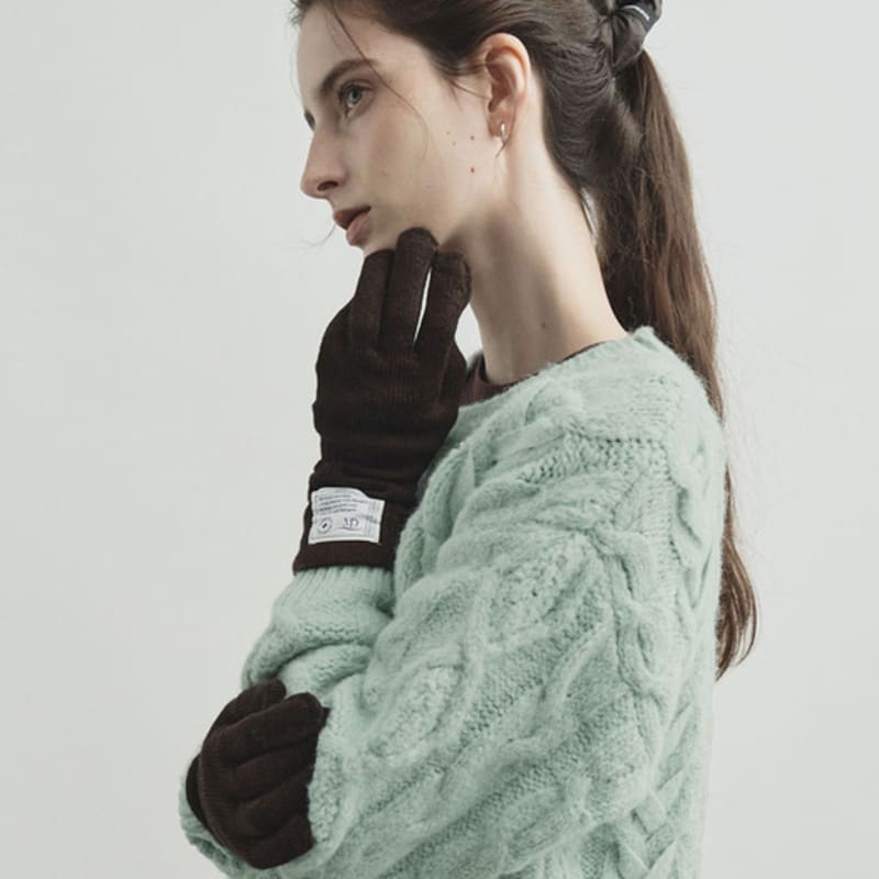 MONGDOL [3color] Fingerhole Wool Knit Gloves MDAC037