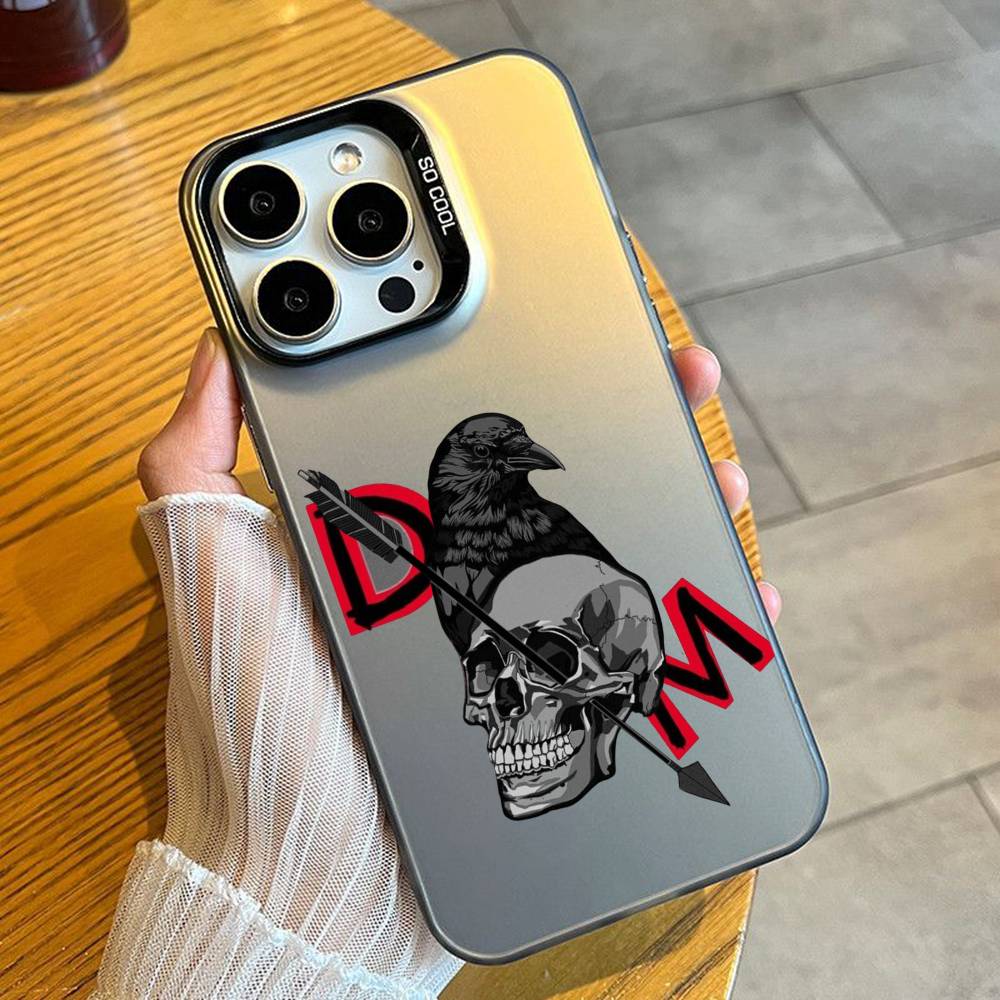 D-Depeche DM Band M-Mode Phone Case For iPhone 16 17 15 14 12 13 Pro Max Black Candy Matte Shockproof Cover iPhone12