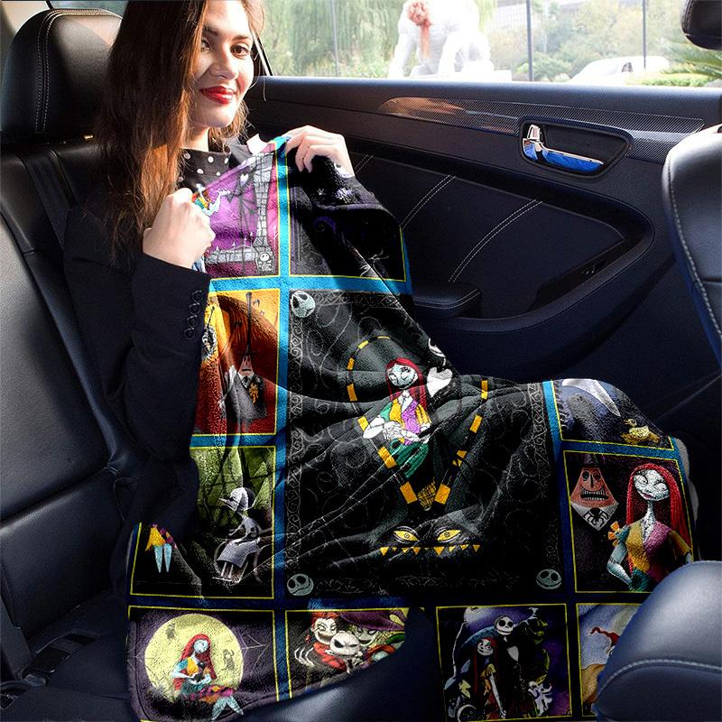1pc, Nightmare Before Christmas Home Decor Blanket: Perfect Flannel Throw for Bedroom, Living Room, Travel, Camping, Car
