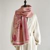 Fan Double-sided Imitation Cashmere Scarf Women's Winter High-end Sense Dual-purpose Thickened Air Conditioner Shawl Court Style Scarf
