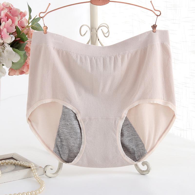 Leakproof High Waist Plus Size Period Panties - Breathable Pure Cotton for Women