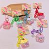 Cream Strawberry Ice Cream Pendant, Cute Flowing Sand Oil Keychain, Creative Small Accessory, Bag Pendant