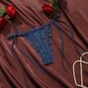 Adjustable Waist Strap Bow Lace Flower Transparent Briefs Female Lingerie Romantic T Panties  Gift