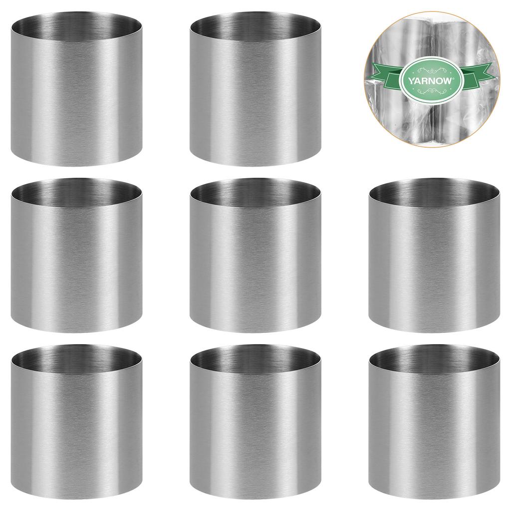 8 Pcs Round Mousse Circle Non-stick Cake Rings Cooking Mini for Baking Small Cheese High Quality Stainless Steel Mold Molds