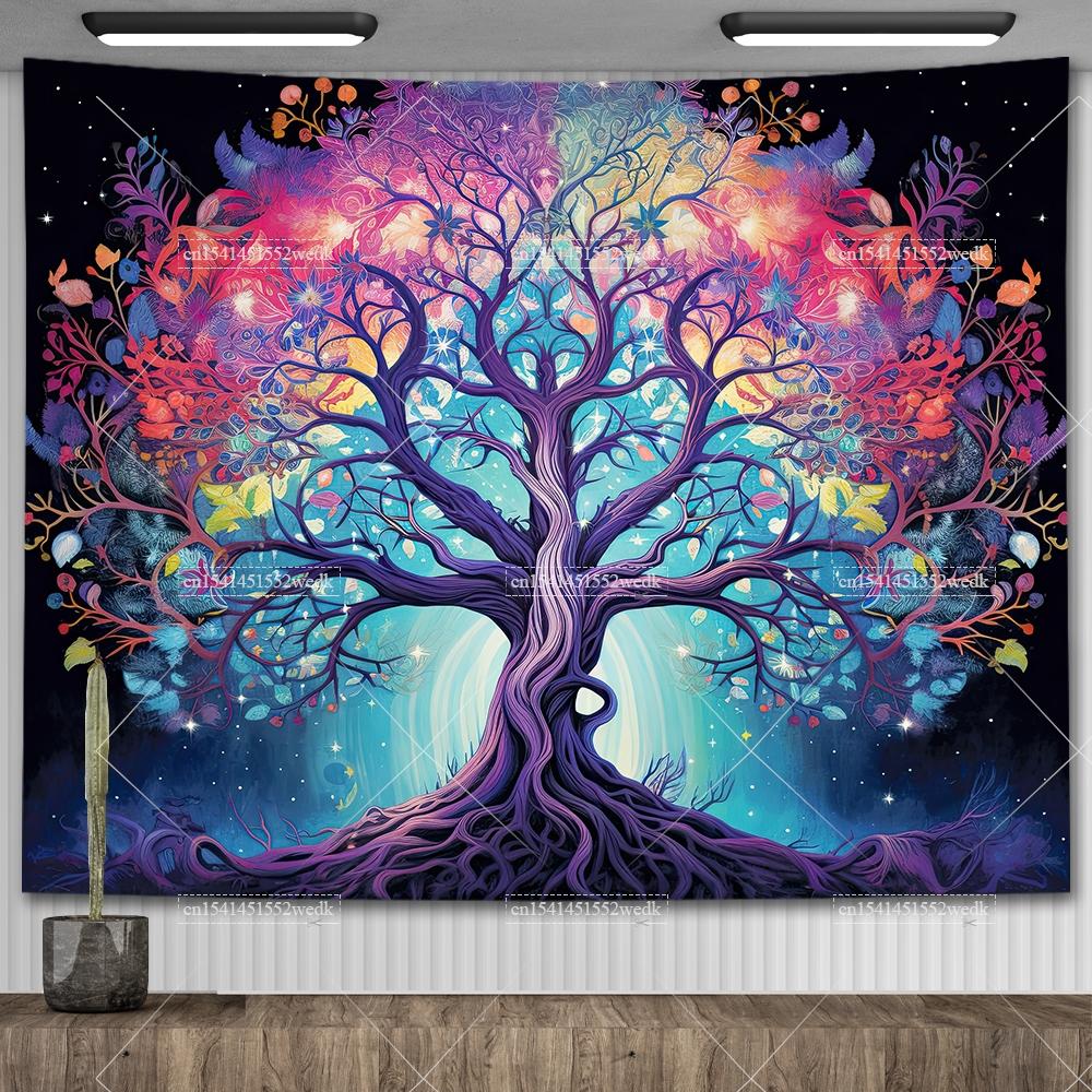 Celtic Tree of Life Tapestry Wall Hanging Room Decor Aesthetic Yoga Mats Landscape Tapestrys Wall Art Decorative Altar Cloths