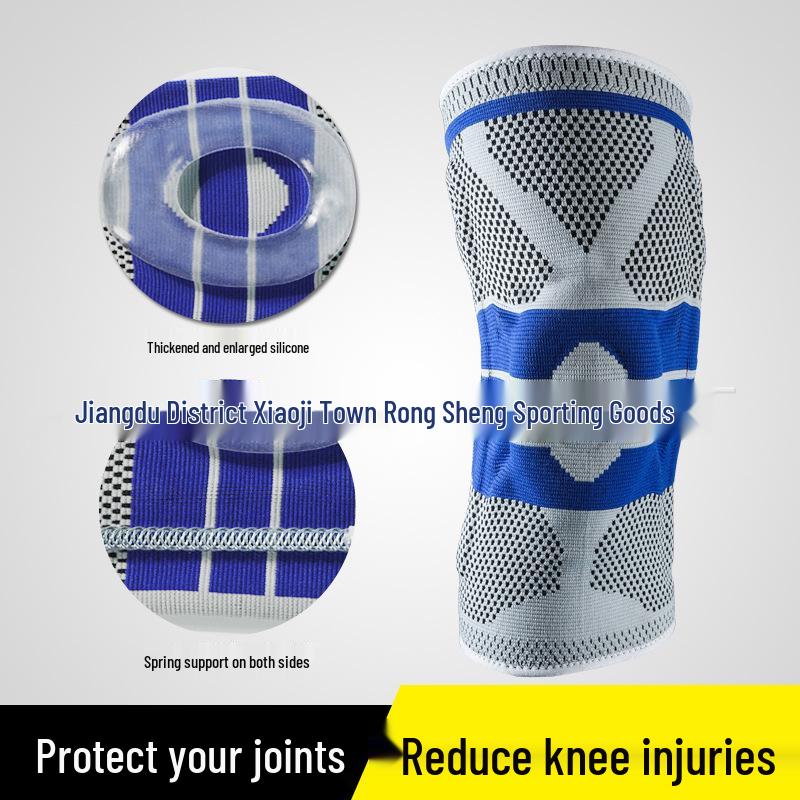 

Silicone Spring Knee Support for Basketball, Running, Mountaineering, and Outdoor Sports Silicone Support Pure Black L