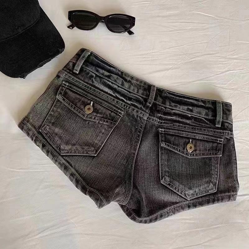 Summer Women Y2k Streetwear Gyaru Harajuku Fashion Grunge Vintage Coquette Low Rise 2000s Jean Shorts Denim Hot Pants Japanese