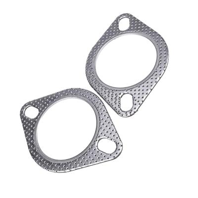 2Pcs Car Engine Exhaust Gasket Universals Exhaust Pipe Gasket With Two Holes Quick Installation Exhaust Spacer