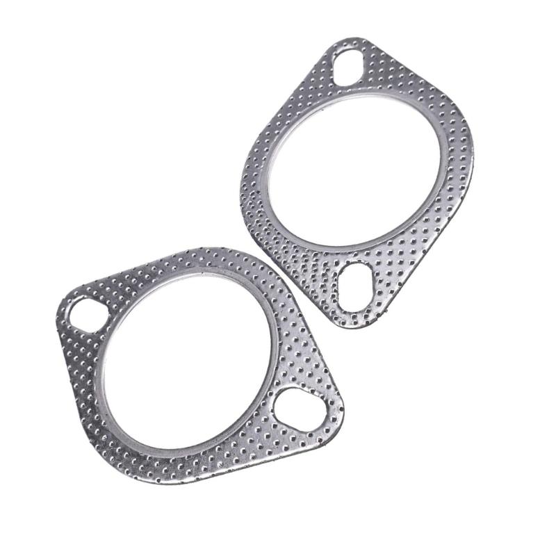 2Pcs Car Engine Exhaust Gasket Universals Exhaust Pipe Gasket With Two Holes Quick Installation Exhaust Spacer