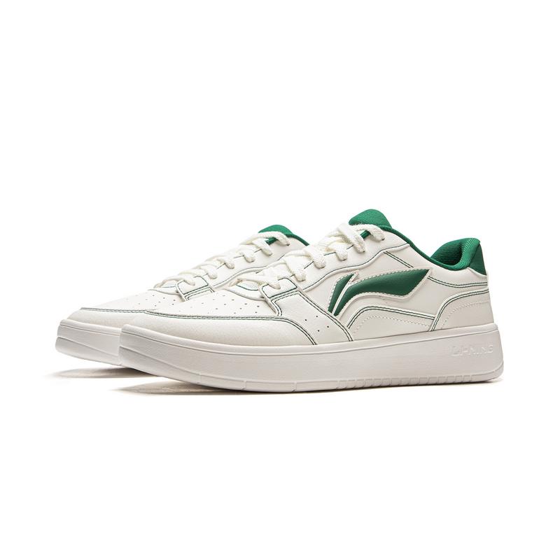 New LiNing Acer Truncatum Impact Resistance And Abrasion Resistant Low Top Skateboard Shoes Men's White Green AGCV143-4