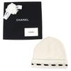 Pristine CHANEL Knit cap COCO Mark Knit hat white cashmere Women AAB112 Used