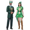Halloween Vintage Wizard Of Oz Mad Hatter Couple Costumes Irish Lucky Green Elf Stage Outfits