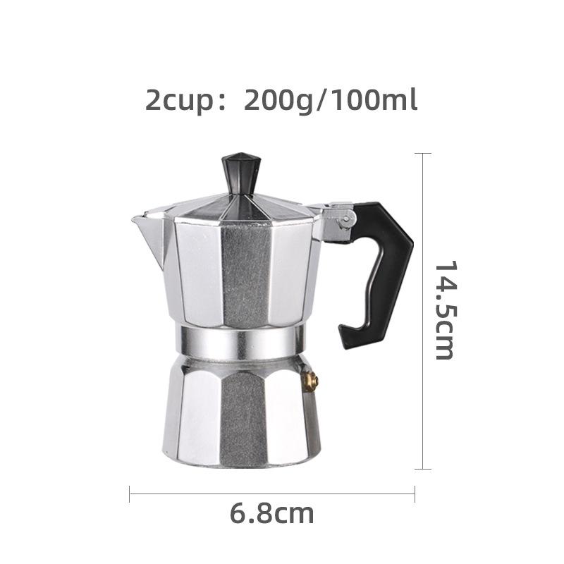 Octagonal Aluminum Moka Pot for Home, Office, or Outdoor Italian Espresso