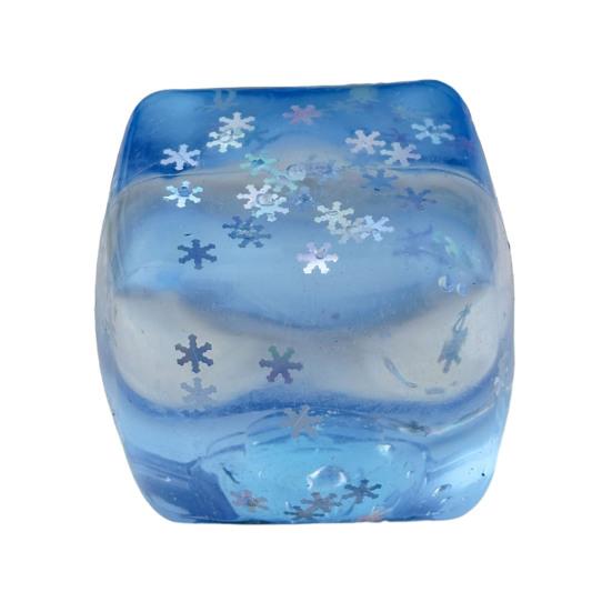 Cube Squeeze Toy Anxiety Relief Stress Toy, Clear Frosted Tool Snowflake Glitter Ice Sensory for Students Workers Shape