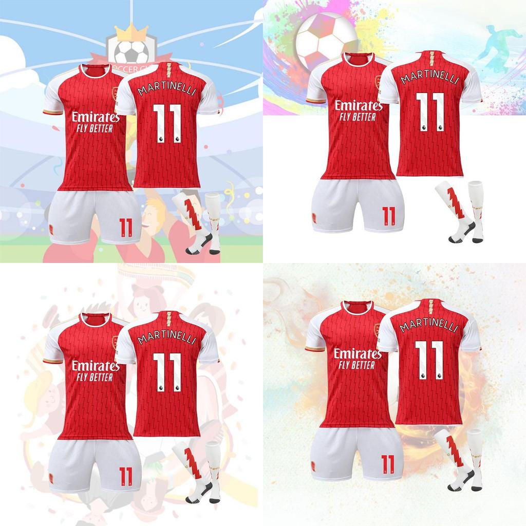 Maglia Home Arsenal 2023-24 Maglia da Calcio Abbigliamento Sportivo Tessuto Poliestere Taglie Bambino e Adulto