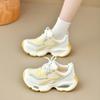 Mesh summer new breathable 2025 versatile dad shoes women's fashion lace-up platform sports casual white shoes