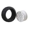 Mxfans 4 Pieces 12mm Hex RC 1/10 Front and Rear Wheel Rims & Tires 66012/66032 for RC 1/10 Off-Road Buggy