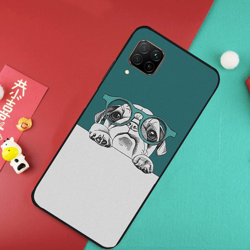 Süßer Mops Hund Für Huawei Nova 12S 9 10 SE 7i 8i 11i 12i Y60 Y61 Y70 Y72 Y73 Y90 Y91 P20 P30 P40 Lite Hülle