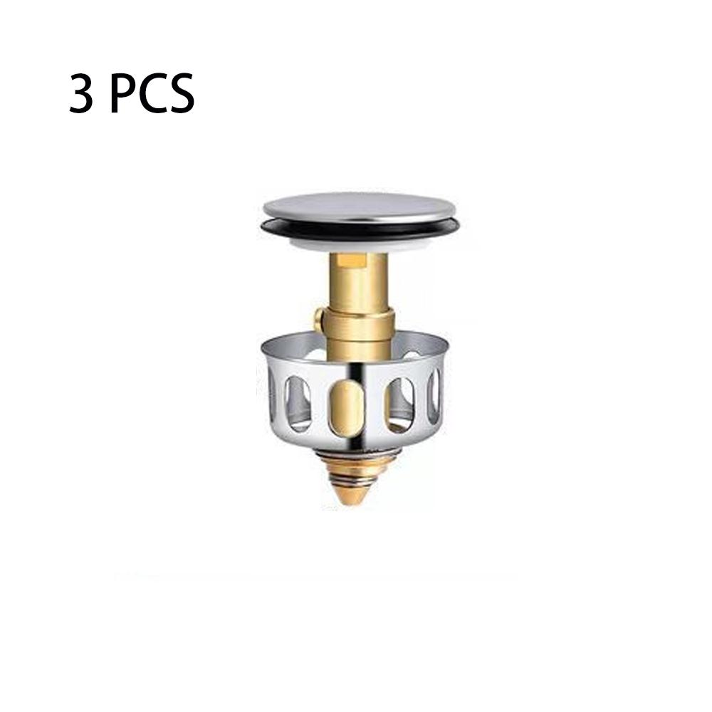 

3 шт. Всплывающие сливы для раковины Медный сливной фильтр для мытья Прочный сливной фильтр Раковина серебряный