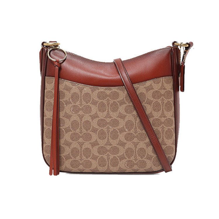 

Coach Chaise 28 Classic Monogram Canvas And Leather Crossbody Bag Large Women bags White Khaki 38579-B4NQ4 Basic Set (Bag+Dust Bag)