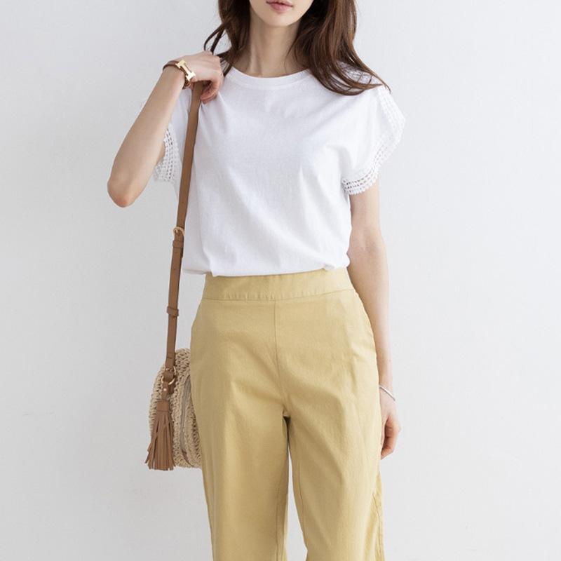 Dámské letní tričko s krátkým rukávem Top tričko s netopýřími rukávy s průstřihy Volné Velké Spodní díl