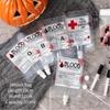 Halloween Blood Bag Set Creative Cocktail Cups Edible Blood Bag Juice Bags Drink Decoration Bags Party Halloween Tools