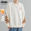 JEEP SPIRIT Men's Embroidered Round Neck Pullover Sweatshirt