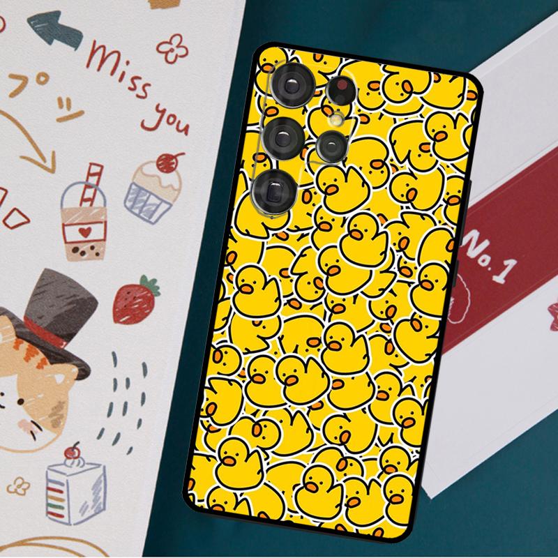 

Чехол Kwaii Yellow Utka для Samsung Galaxy S23 S21 S22 Ultra Plus S20 FE Note 20 Note 10 S8 S9 S10 Plus Note 20 Ultra
