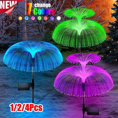 Solar LED Jellyfish Lights Outdoor Garden Decor Lawn Light 7 Color Change Waterproof Patio Yard Pathway Decor Solar Flowers Lamp