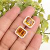 Citrine Gemstone 925 Stamped Silver Jewelry Zircon Earrings 0.57" For Women Gift CZE-6-2