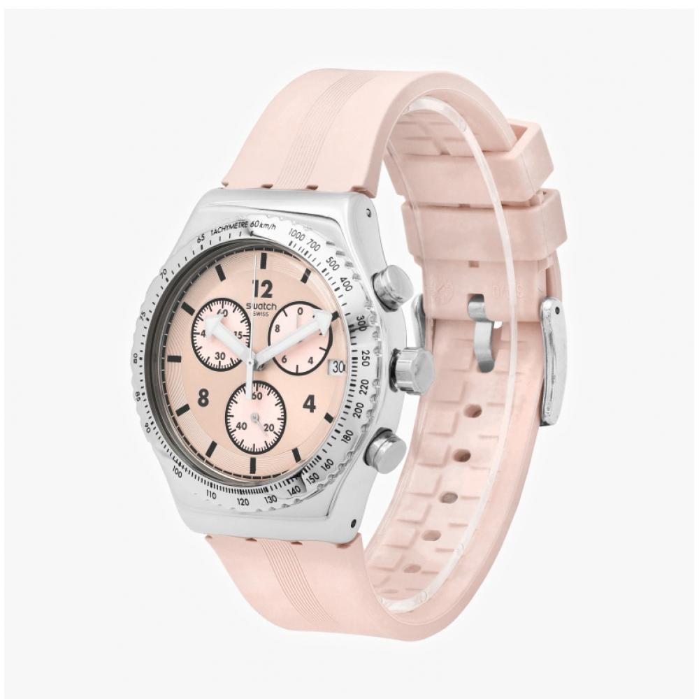 Swatch YvS532 ESSential Poppinglyn Pink Herrenuhr aus Urethan