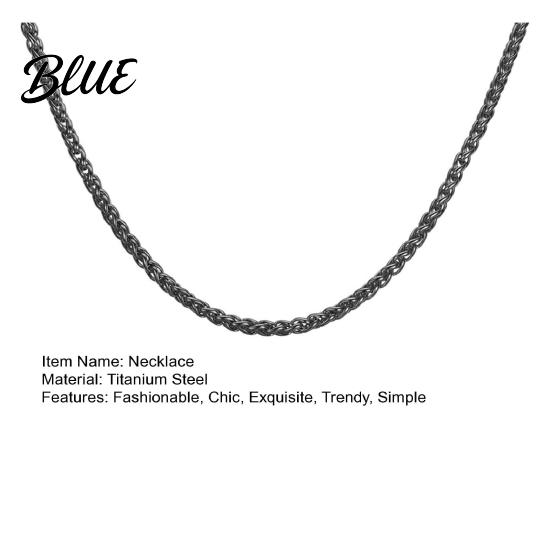 Exquisite Necklace Wheat Chain for Men Gold Black Tone