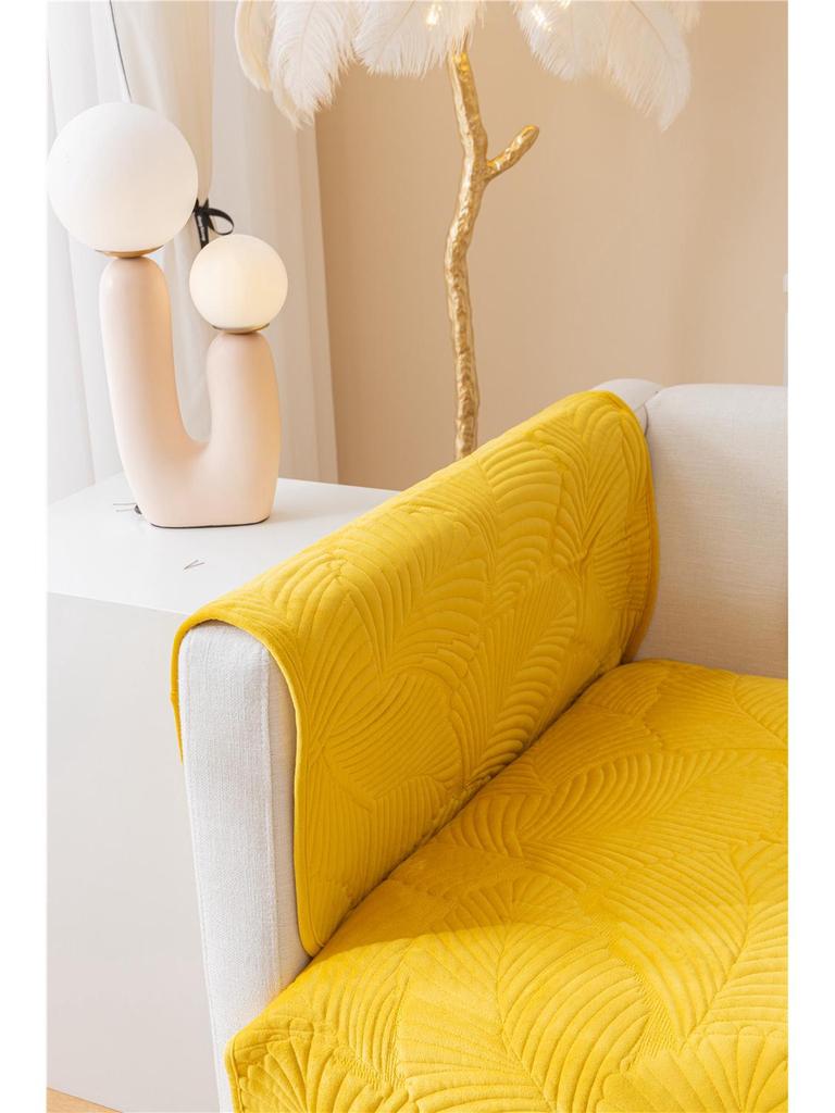 Autumn/Winter Super Soft Plush Banana Leaf Sofa Cushion: Modern Minimalist Solid Color Double Seat Cushion