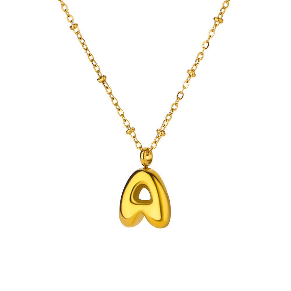 Chunky Initial Letter Stainless Steel Necklaces For Women Gold Color A-Z Letter Necklace Wedding  Fashion Party Jewelry Gift Bff