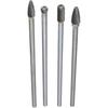 4Pcs Carbide Rotary Burr Set, 6-Inch Long Rotating Burr Tools Kit with 6mm Shank for Woodworking Drilling Carving Engraving