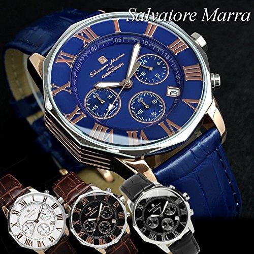 Salvatore Marra Men's Chronograph Watch, Water Resistant To 10 ATM, Italian Brand, Online Exclusive Model [Parallel Import]