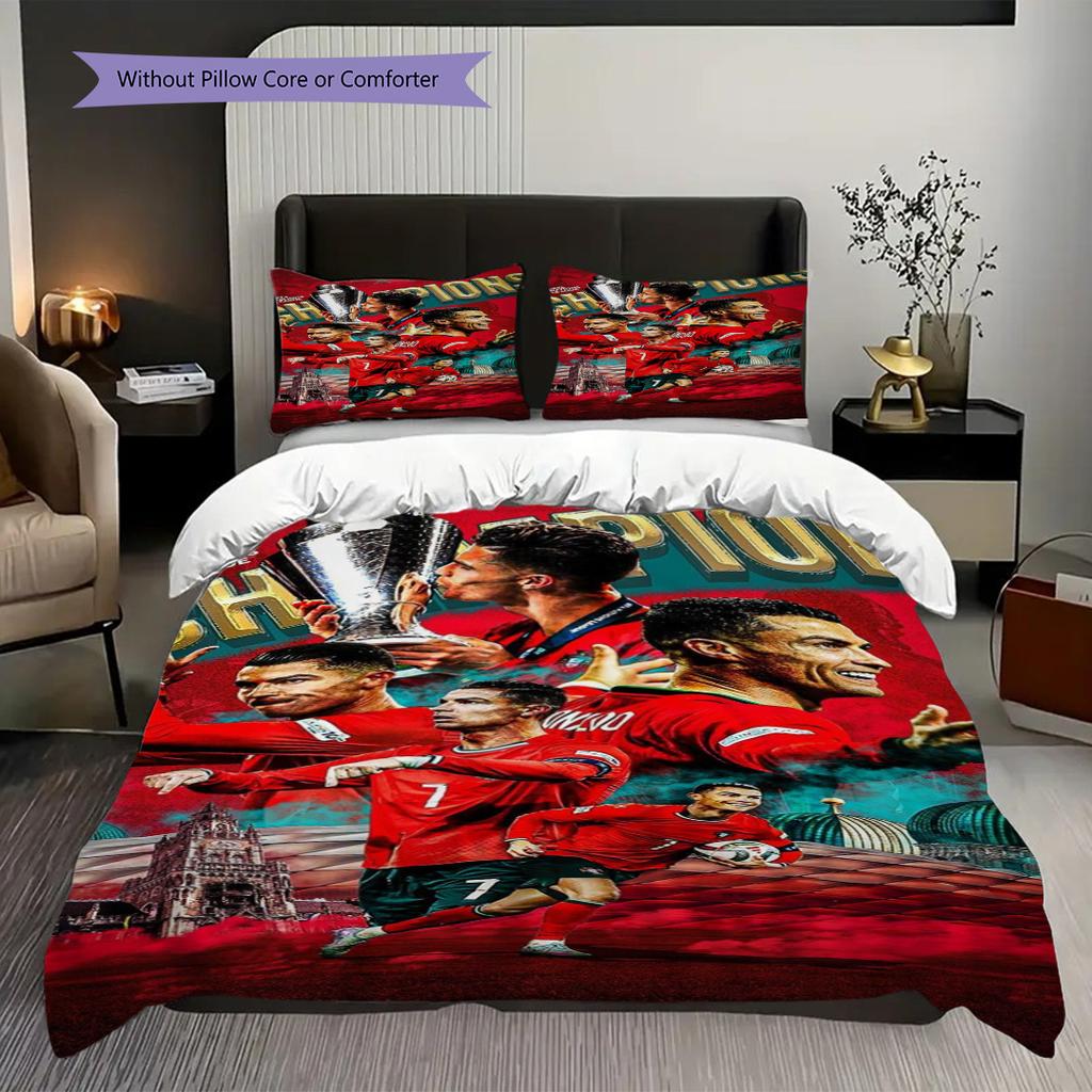 Champions League Triumph Bedding (1 * Duvet Cover + 2 * Pillowcase, Without Core) Soft and Comfortable Christmas Birthday Gift Bedding Set