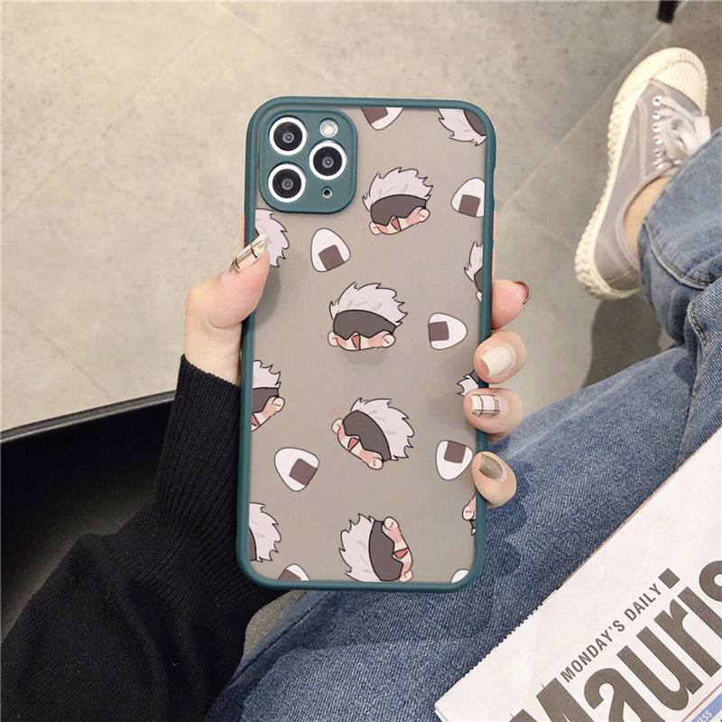 Couple Kawayi Jujutsu Kaisen Anime Phone Case for iPhone X XR XS 7 8 Plus 11 12 13 Pro MAX 13mini Translucent Matte Case