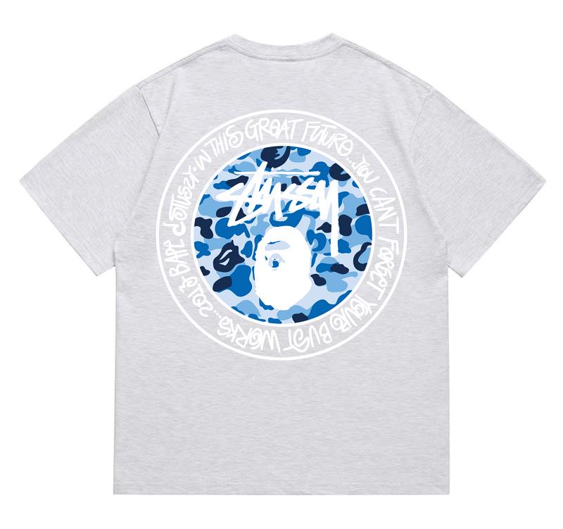 

High-Quality National Trend Element Printed Casual Loose Pure Cotton Round Neck T-Shirt