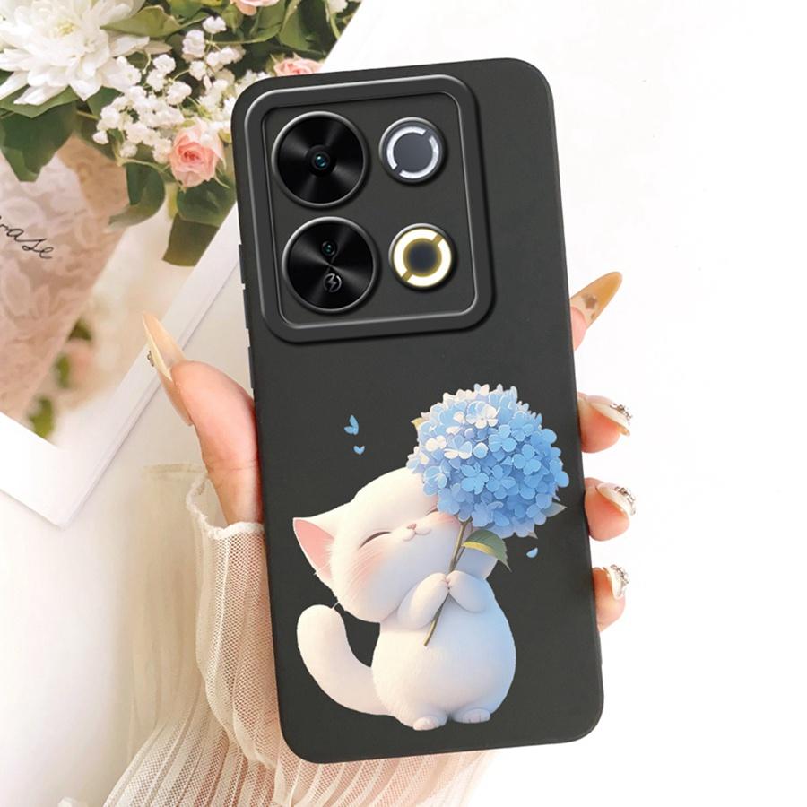 For Itel P65 4G Phone Case Cute Rabbit Painted Liquid Soft Silicone Bumber Shell For Itel P 65 4G Capa P671L Back Cover