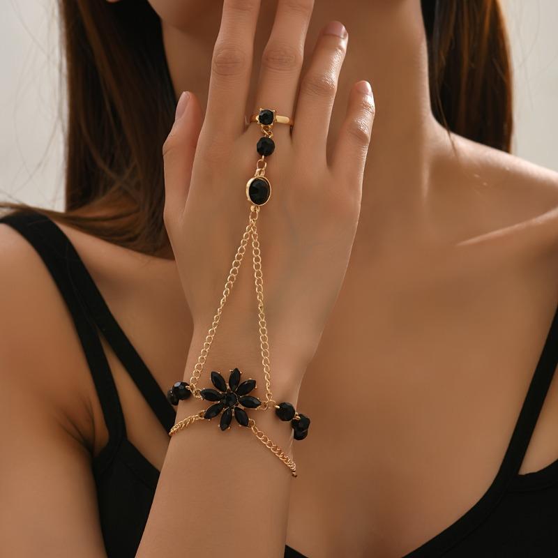 

1 шт. Женский ретро-браслет-кольцо со встроенным цирконом, роскошный, подходит для банкета, вечеринки, ювелирные подарки