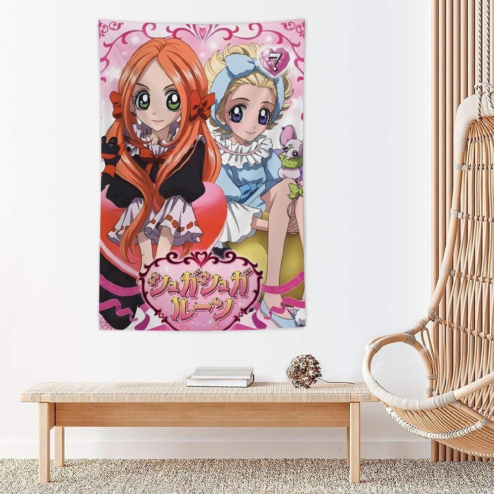Anime SSugar Sugar Rune Tapestry Microfiber Wall Hanging For Bedroom Living Room Decor Outdoor Festival Garden Bar Background