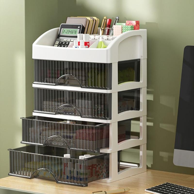 Portable Sturdy PP Drawer Cabinet Home Accessory for Desktop Organization Stylish for Various Office Items Storage