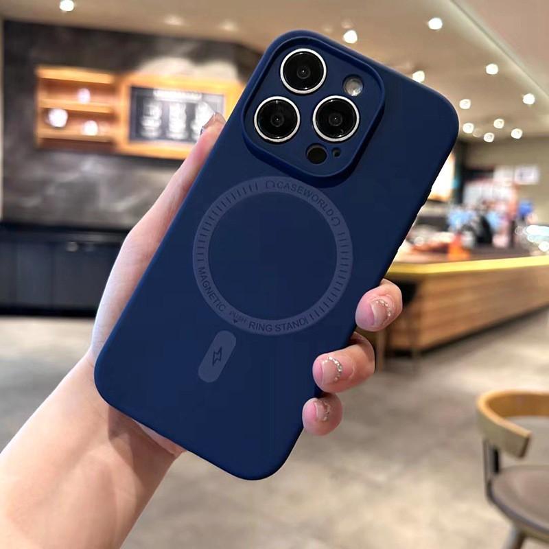 Liquid Silicone Phone Case With Magnetic Snap IPhone 16 Pro Max 17 Shockproof Soft Cover