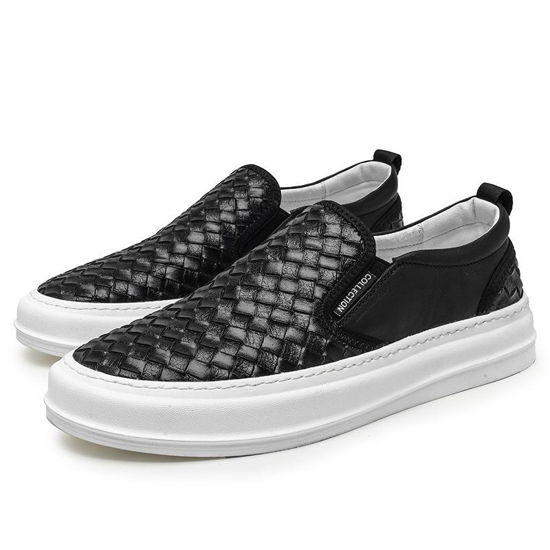 2025 Spring Autumn Shoes Mens Loafers Flat Genuine Leather Mens Casual Shoes Cool Street Style Male Footwear Slip-on Black