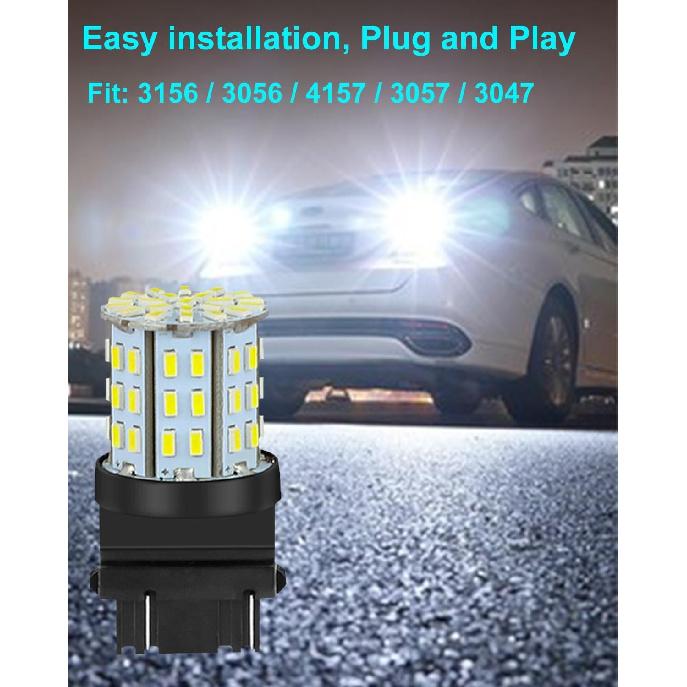 6-Pack 3157 LED Bulbs - Super Bright Backup Reverse Lights, 6000K Xenon White, 12V Compatible with 3156/3056/4157/3057/3047 for Car Tail Brake Turn