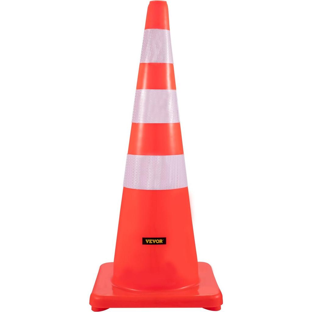 Safety Cones Traffic Cones 6 x 36" Orange Reflective Collars Road Cones
